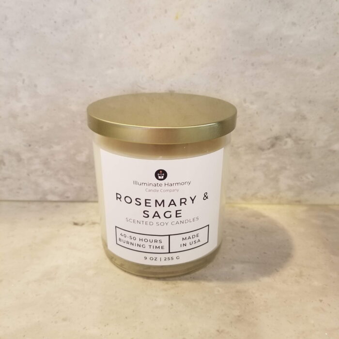 Rosemary and Sage Scented Candle 9 oz - Image 3